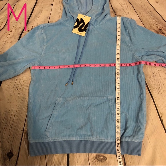 Corduroy Sweatshirt Pullover Blue Cords Unisex - Picture 6 of 8